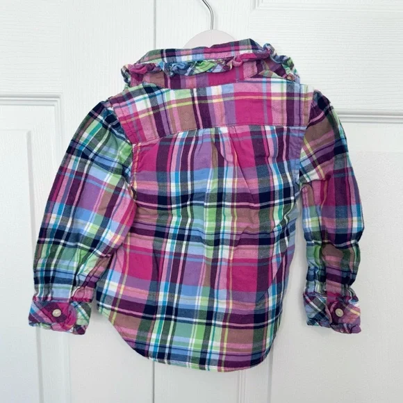 Ralph Lauren Baby Girl Plaid Shirt w Ruffles - 12 months - Picture 6 of 6